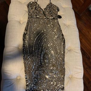 Gold and Black sequins dress